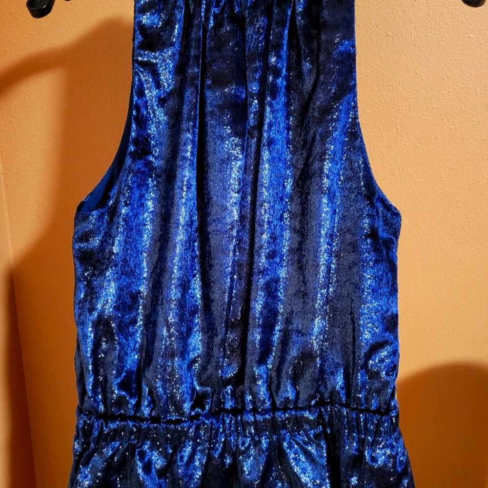 Ramy Brook New York Velvet sleeveless top in navy blue. New, never worn, size L.